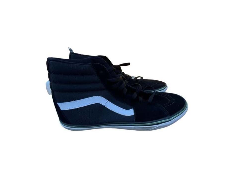 Vans Sk8-Hi Size 10.5 Black White Green High Top Skate Shoes